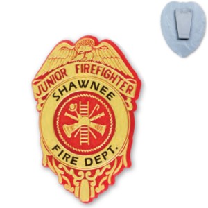 Junior Firefighter Plastic Badge, Clip Back - KN1003