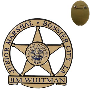 Junior Marshal 5 Point Star Badge, Pin Back - KN1018