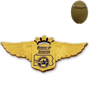 Junior Pilot Wing Shield Badge, Pin Back - KN1023