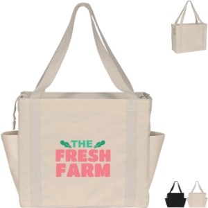 Jeremy™ Deluxe Cotton Canvas Zipper-Close Tote, Full Color - BA9062