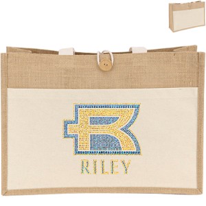 Riley™ Jute Tote, Sparkle - BA9065