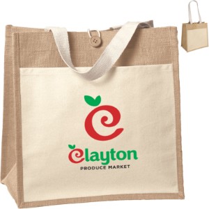 Izzy™ Jute Tote, Full Color - BA9091