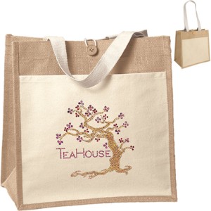 Izzy™ Jute Tote, Sparkle - BA9092