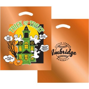 Halloween Orange Reflective Haunted House Die Cut Bag, 12" x 15" - AB2308