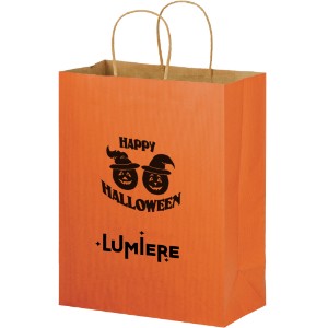 Matte Color Twisted Paper Shopper with Pumpkins Stock Design, 10" x 13" - AB2311