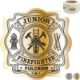 Junior Firefighter Maltese Cross Badge Sticker, Roll of 1000, Custom