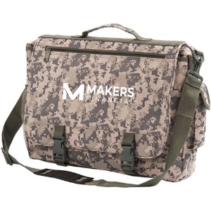 Digital Camo Deluxe Portfolio Polyester Briefcase Messenger Bag - DM5085