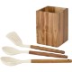 La Cuisine™ Acacia Wood Kitchen Canister w/ Utensils
