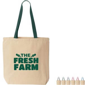 Natural Cotton Tote with Contrast Color Handles - PM3403