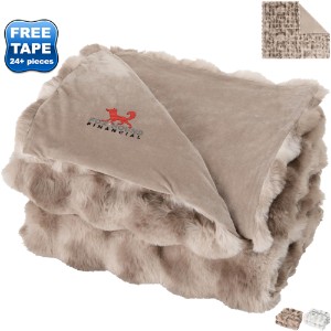 Ruched Faux Fur Recycled Polyester Blanket, 50" x 60" - GM2828