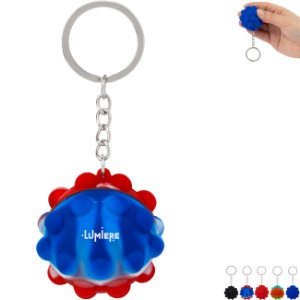 Recycled Push Pop Bubble Ball Fidget Keychain - PM3405