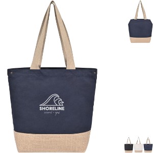 Recycled AWARE™ Cotton Canvas Jute Tote - GM2821