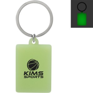 Rectangle Silicone Glow in the Dark Keychain - PM3421