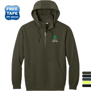 CornerStone® Tough Cotton/Poly Fleece 1/4-Zip Unisex Hoodie - WJ7404