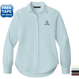 MERCER+METTLE™ Long Sleeve Buttery Soft Poly/Spandex Twill Ladies' Blouse - WJ7420