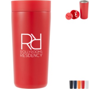 Maddie Recycled Vacuum Tumbler w/ 360° Lid, 16oz. - BT2670
