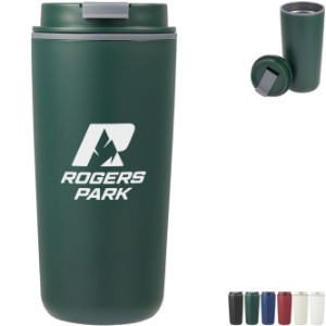 Cooper Recycled Double Wall Plastic Tumbler w/ Hinging Flap Lid, 16oz. - LD1128