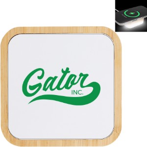 Bamboo Wireless Charger with LED Night Light - HT1016