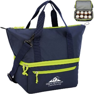 Jasper Two-Compartment Premier Polyester Square Cooler Bag - AR2484