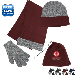 Cold Weather Scarf, Gloves & Beanie Set - HT1021