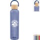 Ribbed Borosilicate Glass Bottle w/ Bamboo Lid, 20oz.