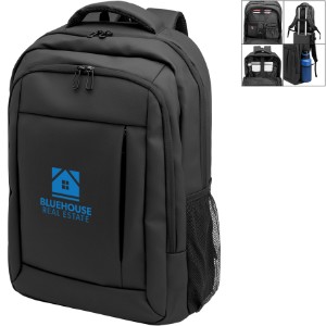 Deluxe Executive Grid rPET Laptop Backpack - HT7614