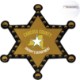 Junior 6 Point Sheriff Star Chipboard Badge, Pin Back