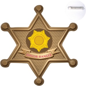 Junior 6 Point Sheriff Star Econo Plastic Badge, Pin Back - VR1035