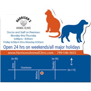 Cat & Dog Shape Rectangular Vinyl Magnet - VR1050