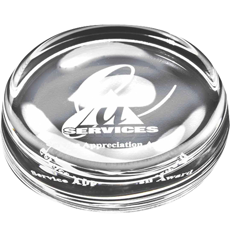 Product Photo 1 Flat Round Crystal Paperweight