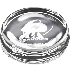Flat Round Crystal Paperweight - FN6015